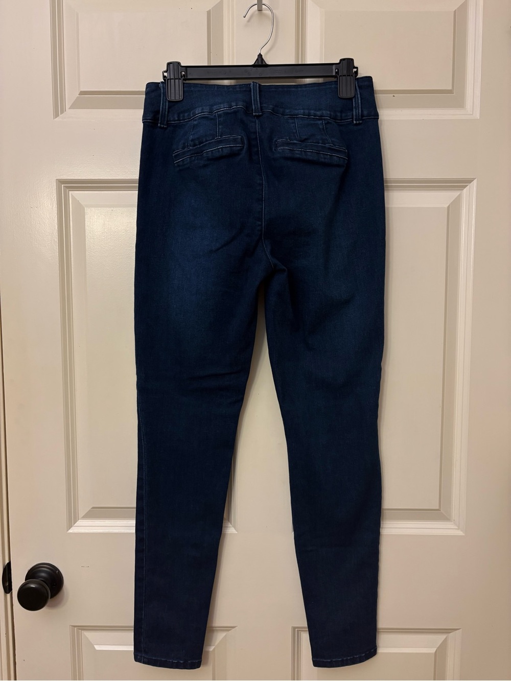 JustFab Dark Indigo High-Rise Skinny Jeans - Picture 3 of 7